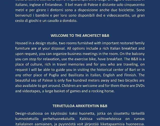 The Architect Frühstückspension Bari